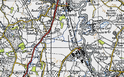 Old map of Ham Hill in 1946