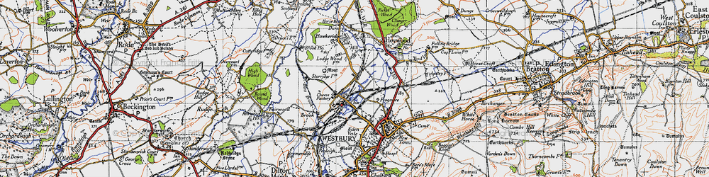 Old map of Ham, The in 1946