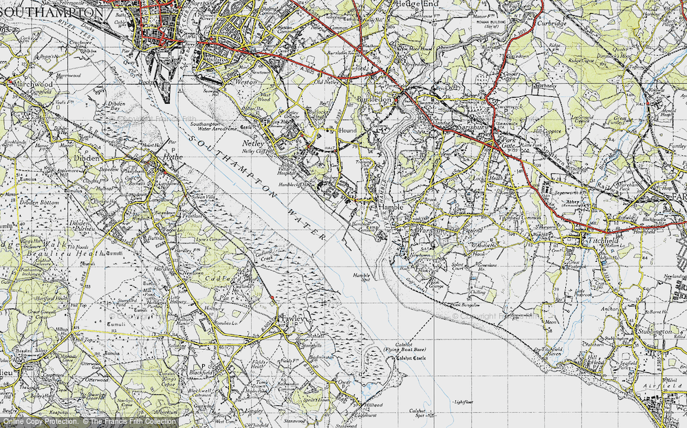 Old Map of Hamble-le-Rice, 1945 in 1945