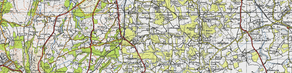 Old map of Hambledon in 1940