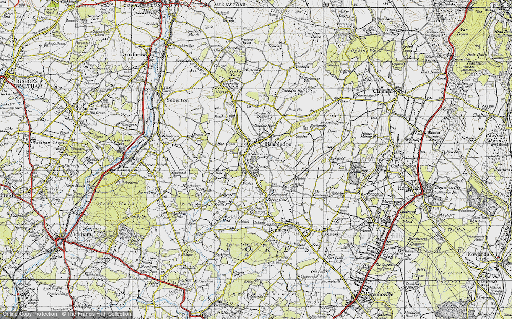 Old Map of Hambledon, 1945 in 1945