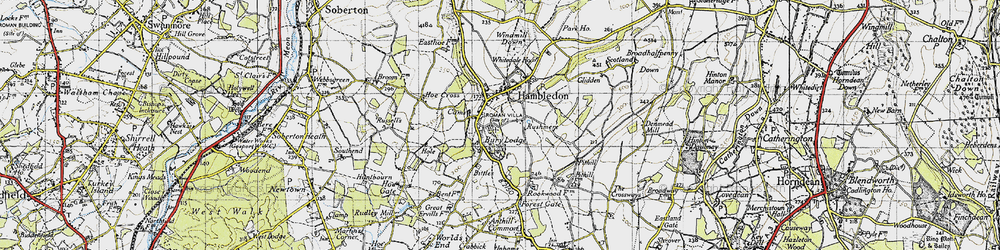 Old map of Hambledon in 1945