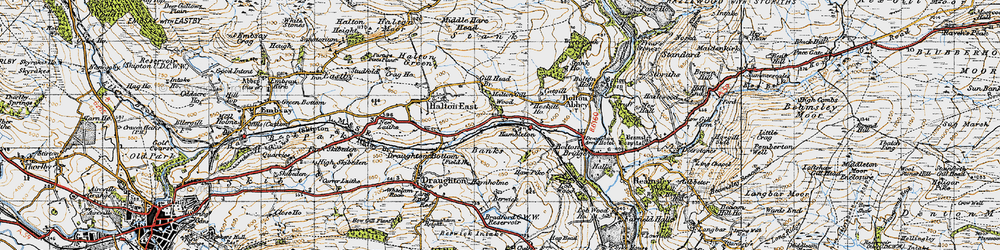 Old map of Barden Scale in 1947