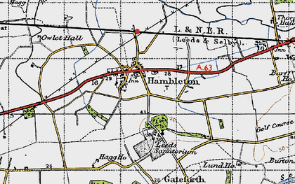 Old map of Gateforth Hall in 1947
