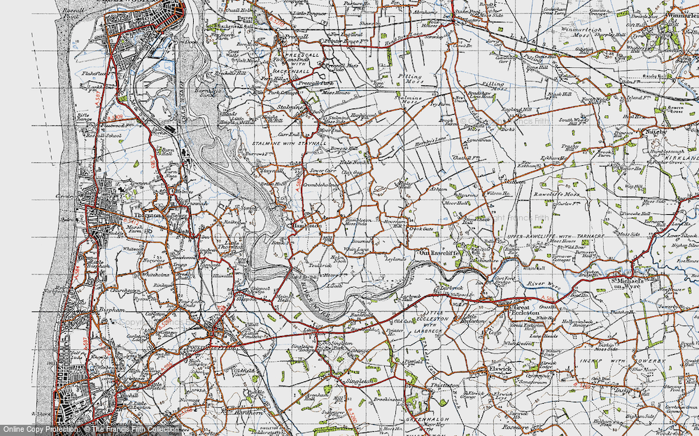 Old Map of Hambleton Moss Side, 1947 in 1947