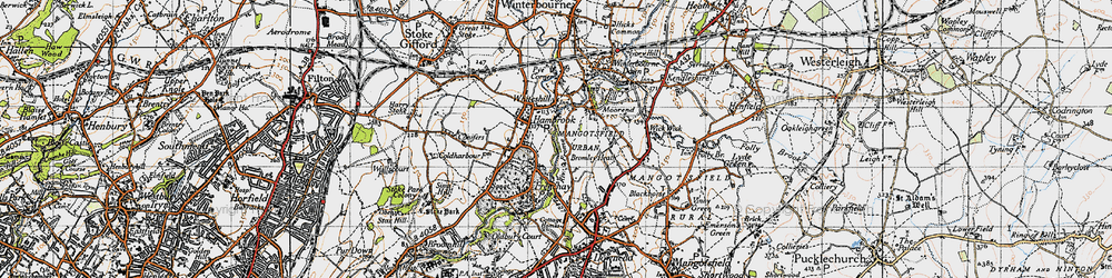 Old map of Hambrook in 1946