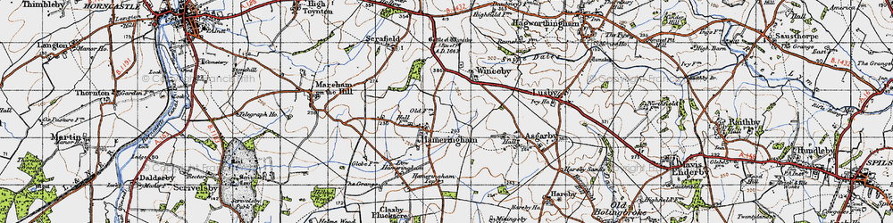 Old map of Hameringham in 1946