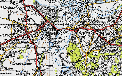 Old map of Hamm Moor in 1940