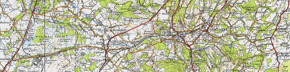 Old map of Bramshott Common in 1940