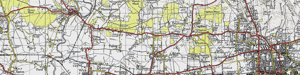 Old map of Hammerpot in 1945