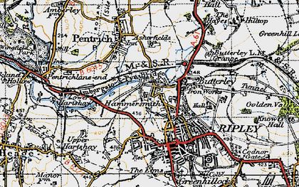Old map of Hammersmith in 1946