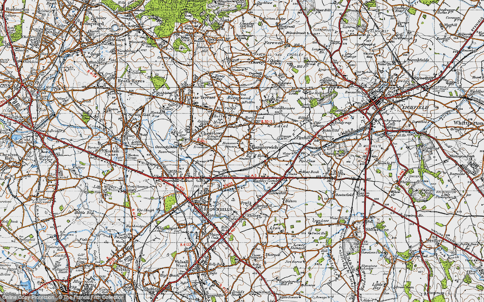 Old Map of Hammerwich, 1946 in 1946