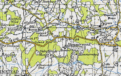 Old map of Old Surrey Hall in 1946