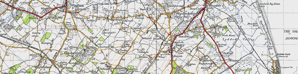 Old map of Hammill in 1947