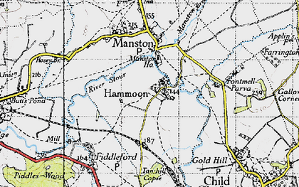 Old map of Hammoon in 1945