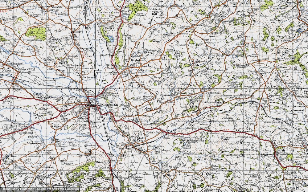 Old Map of Historic Map covering Hennor in 1947