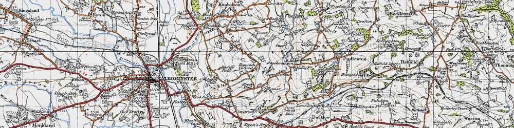 Old map of Hennor in 1947