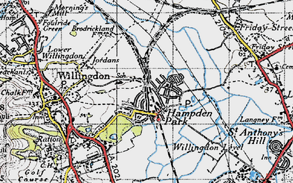 Old map of Hampden Park in 1940