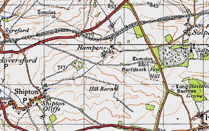 Old map of Hampen in 1946