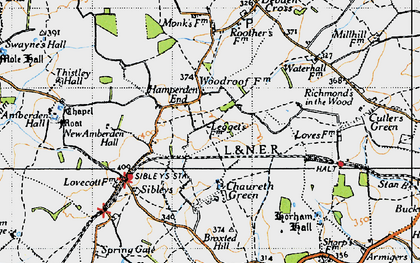 Old map of Hamperden End in 1946