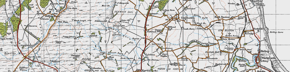 Old map of Whittle Colliery in 1947