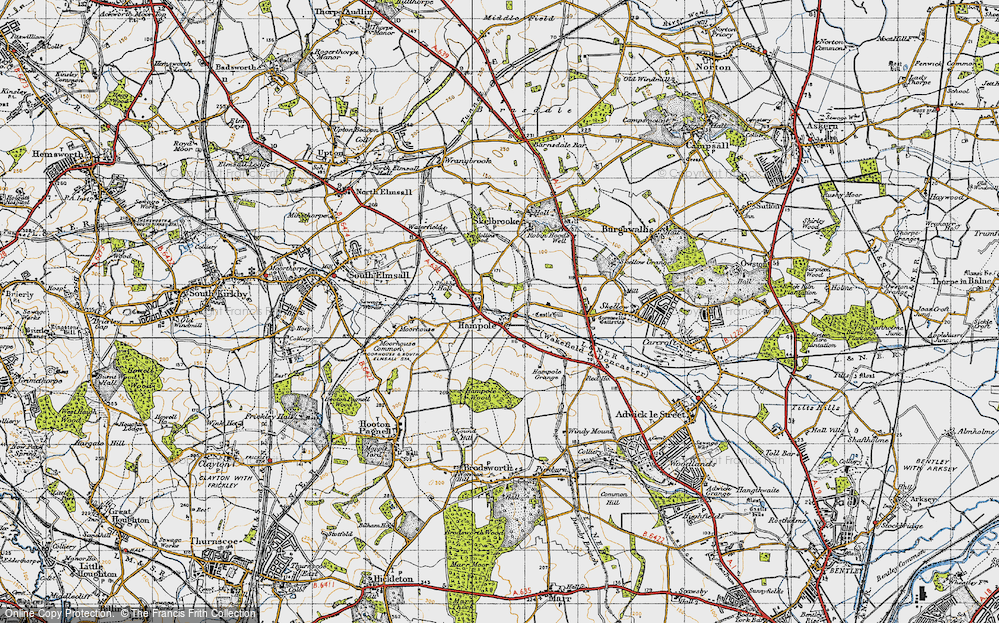 Old Map of Hampole, 1947 in 1947