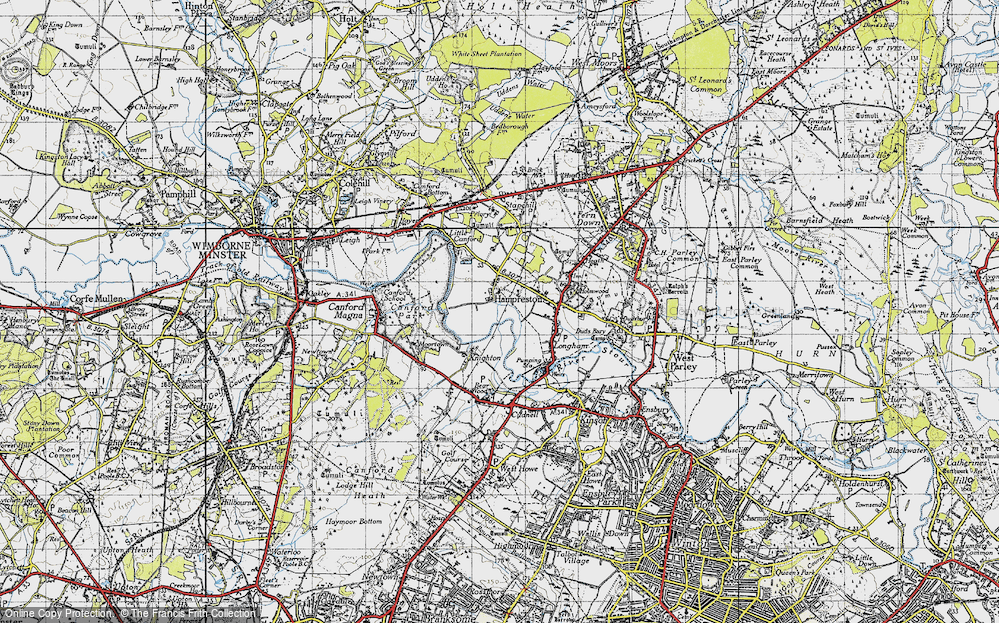 Old Map of Hampreston, 1940 in 1940