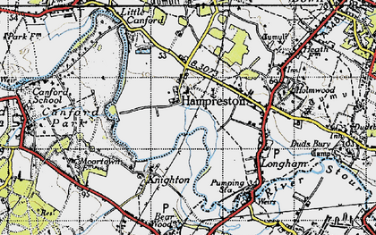 Old map of Hampreston in 1940