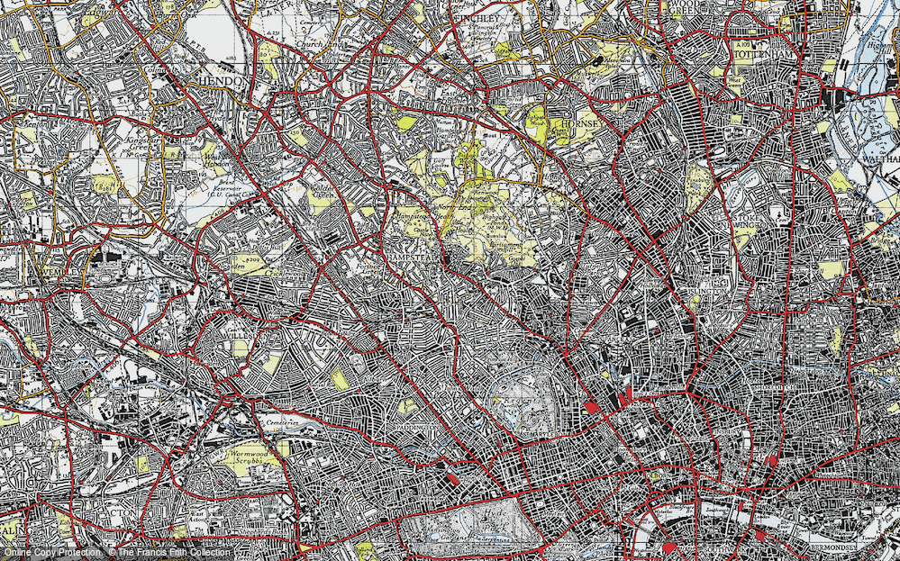 Old Map of Hampstead, 1945 in 1945