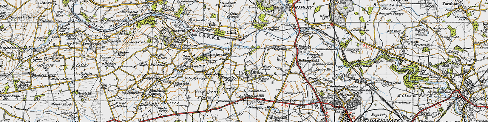Old map of Hampsthwaite in 1947