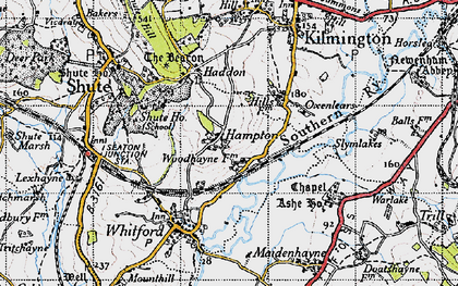 Old map of Hampton in 1946