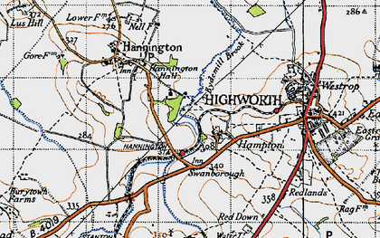 Old map of Hampton in 1947