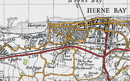 Old map of Hampton in 1947