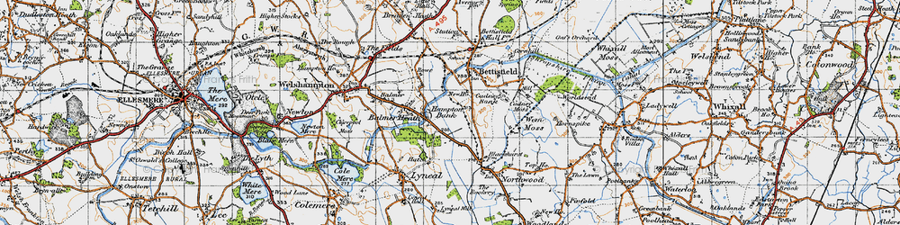 Old map of Hampton Bank in 1947
