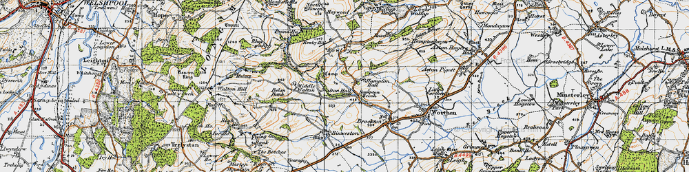 Old map of Binweston in 1947