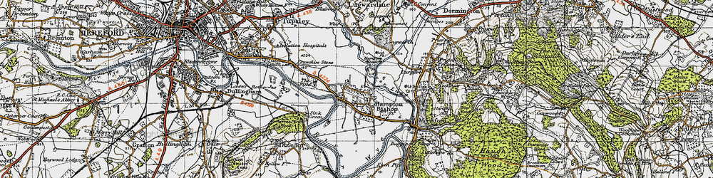 Old map of Hampton Bishop in 1947