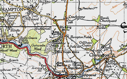 Old map of Hampton Fields in 1946