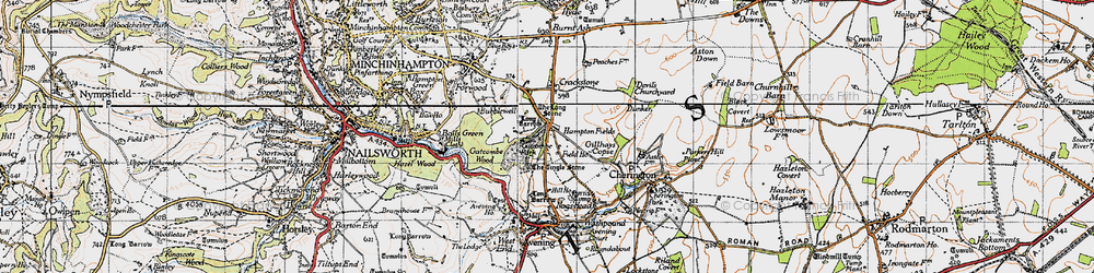 Old map of Hampton Fields in 1946