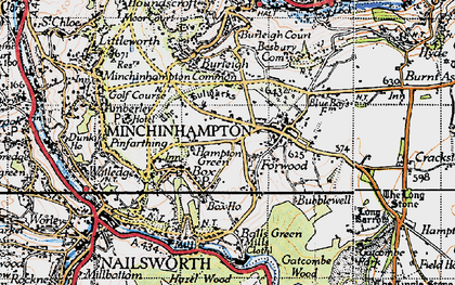 Old map of Hampton Green in 1946