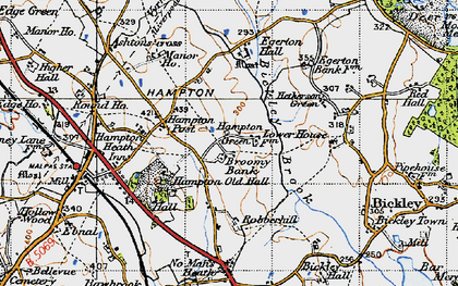 Old map of Hampton Green in 1947