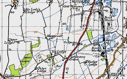 Old map of Hampton Hargate in 1946