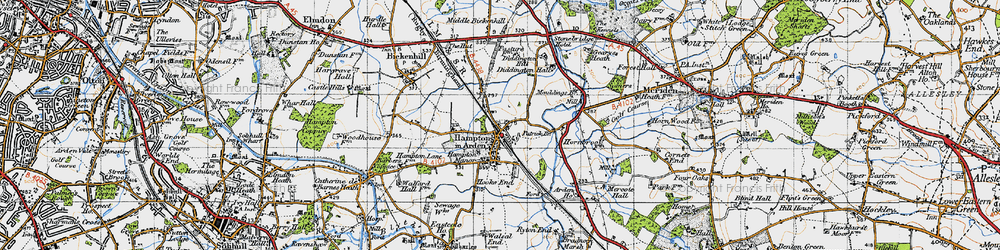 Old map of Hampton in Arden in 1947