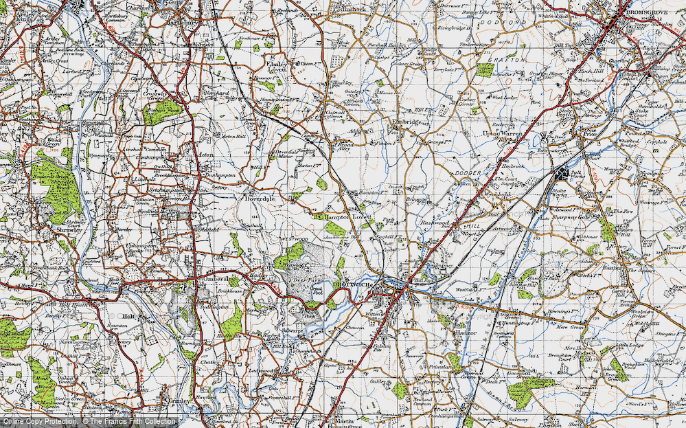 Old Map of Hampton Lovett, 1947 in 1947