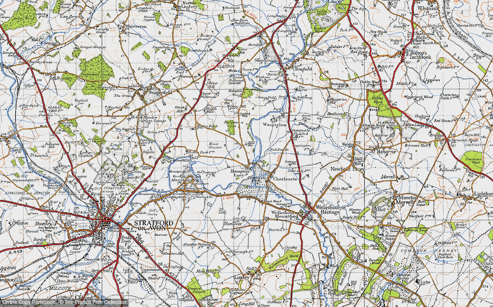 Old Map of Hampton Lucy, 1947 in 1947