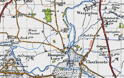 Old map of Hampton Lucy in 1947