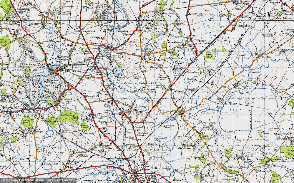 Old Map of Hampton Poyle, 1946 in 1946