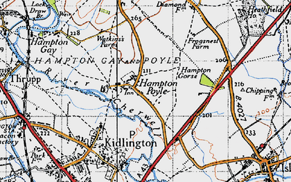 Old map of Hampton Poyle in 1946