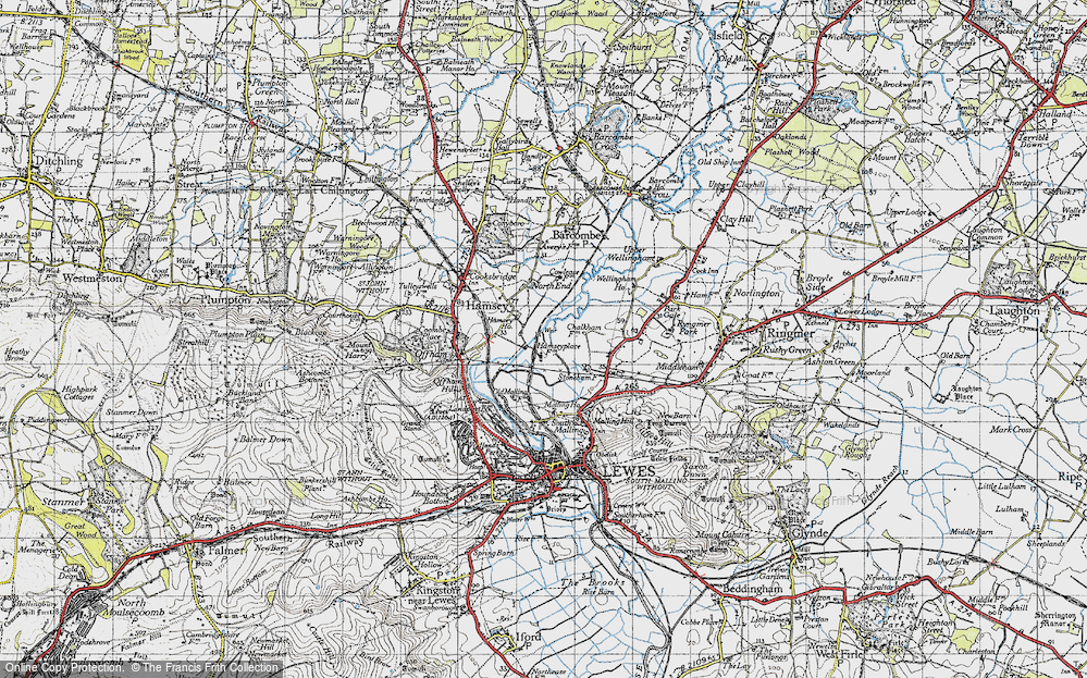 Old Map of Hamsey, 1940 in 1940