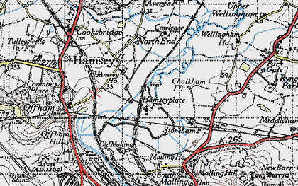 Old map of Hamsey in 1940