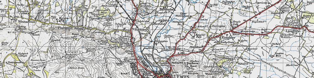 Old map of Hamsey in 1940